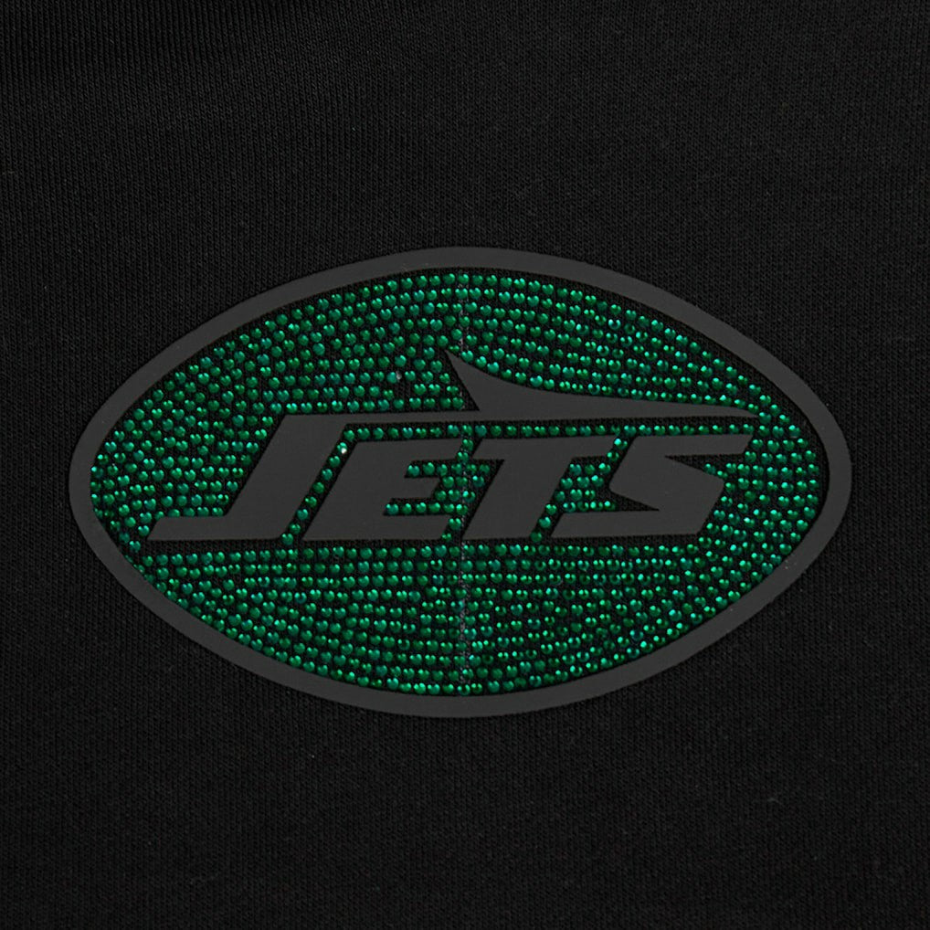New York Jets Pro Standard Women's Jeweled Cropped Pullover Hoodie | NFL Discount