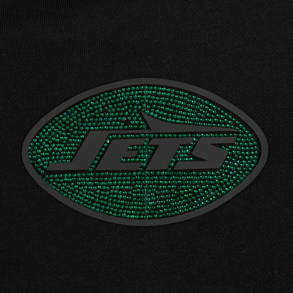 New York Jets Pro Standard Women's Jeweled Cropped Pullover Hoodie | NFL Discount