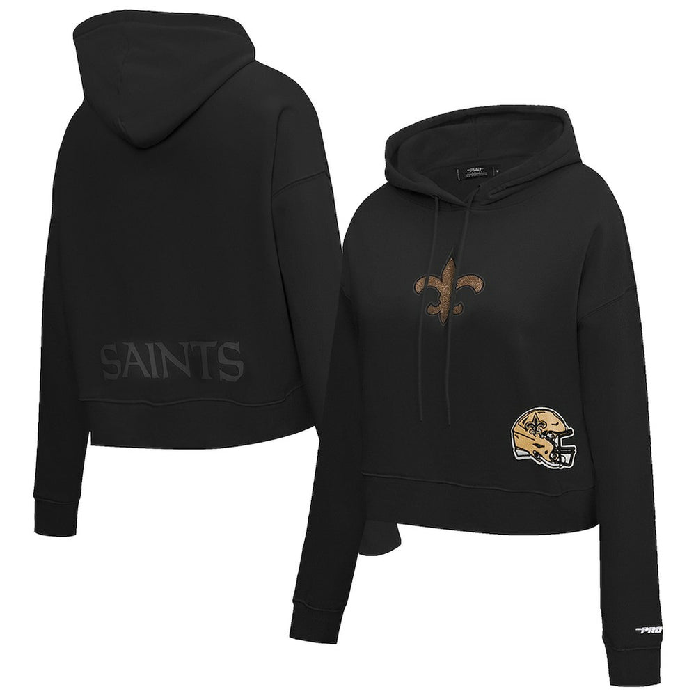 New Orleans Saints Pro Standard Women's Jeweled Cropped Pullover Hoodie | NFL Online