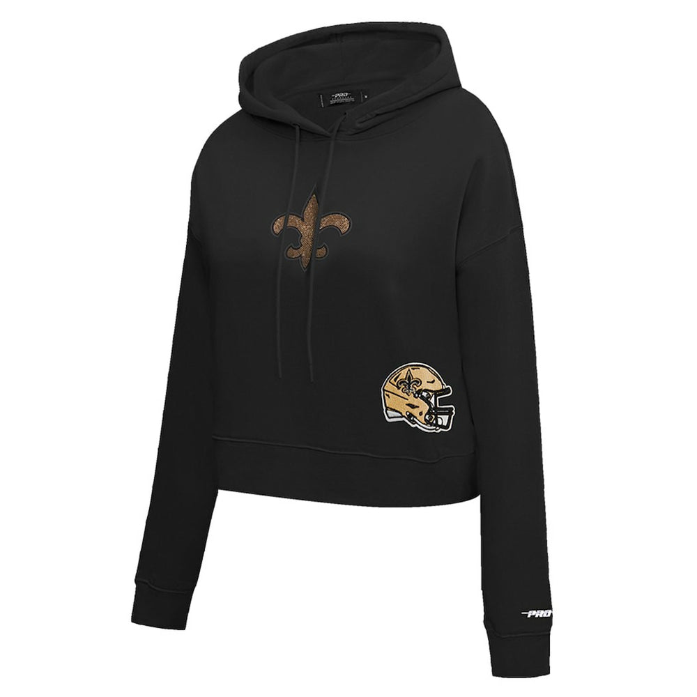 New Orleans Saints Pro Standard Women's Jeweled Cropped Pullover Hoodie | NFL Online