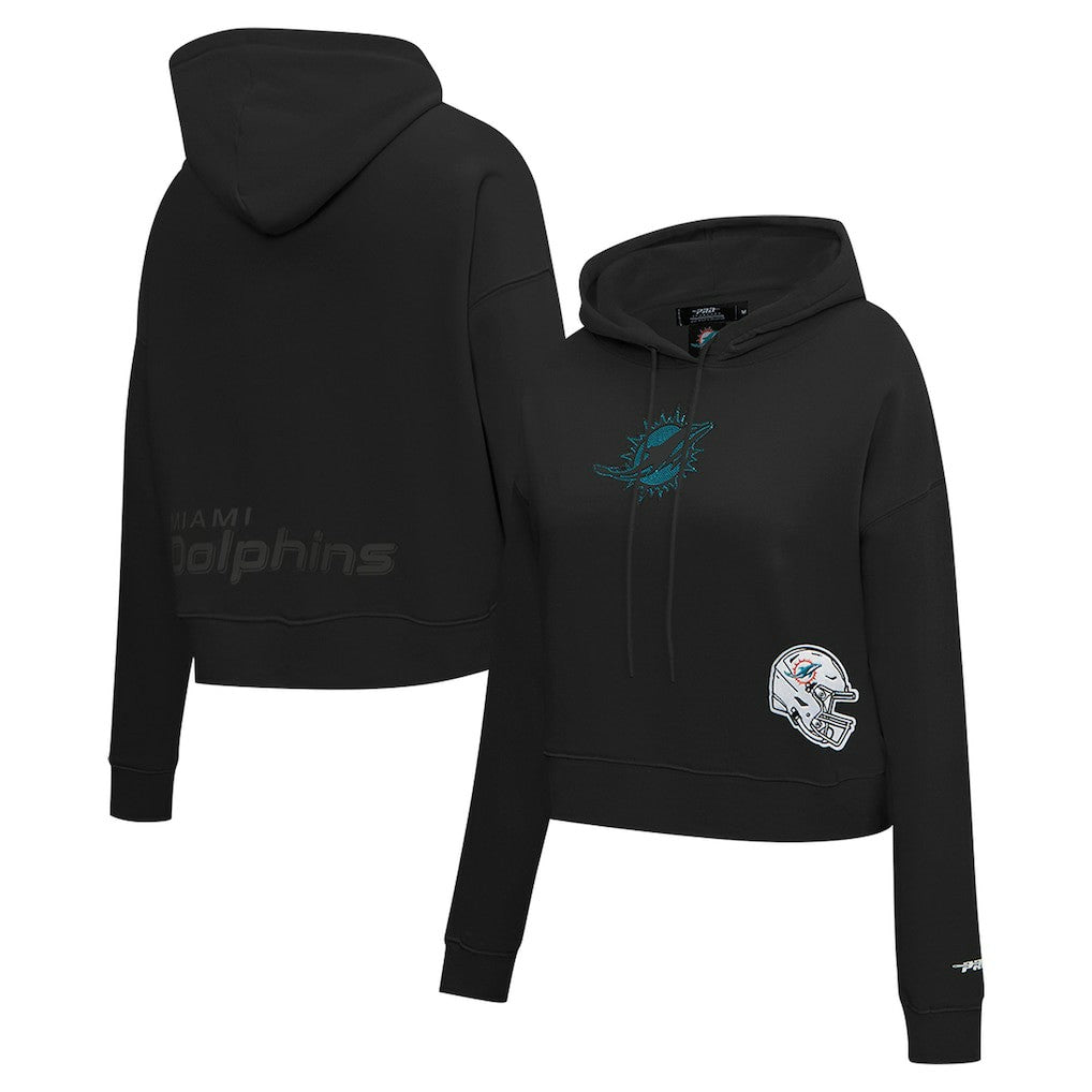 Miami Dolphins Pro Standard Women's Jeweled Cropped Pullover Hoodie | NFL New