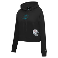 Miami Dolphins Pro Standard Women's Jeweled Cropped Pullover Hoodie | NFL New