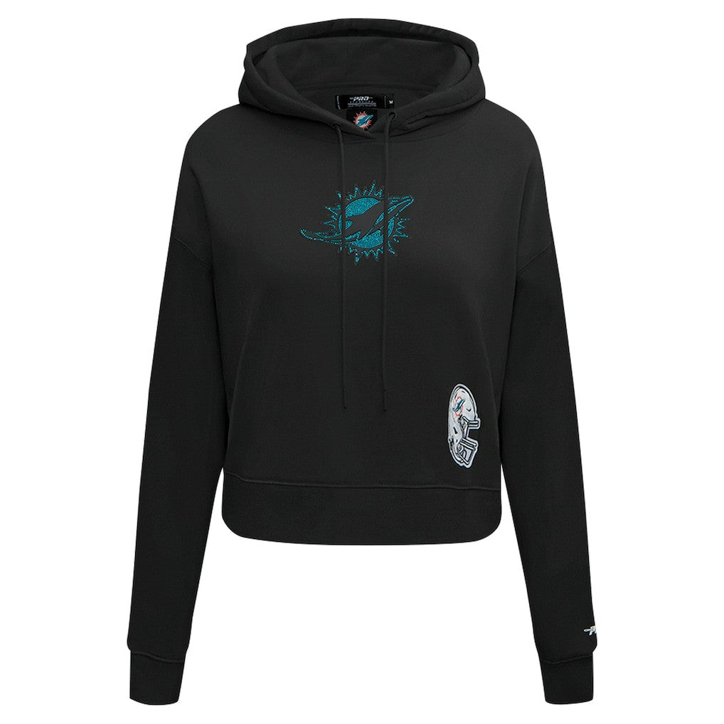 Miami Dolphins Pro Standard Women's Jeweled Cropped Pullover Hoodie | NFL New