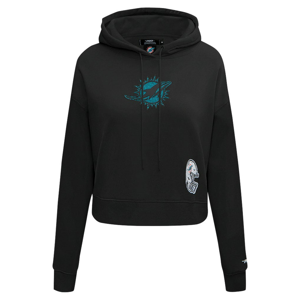 Miami Dolphins Pro Standard Women's Jeweled Cropped Pullover Hoodie | NFL New