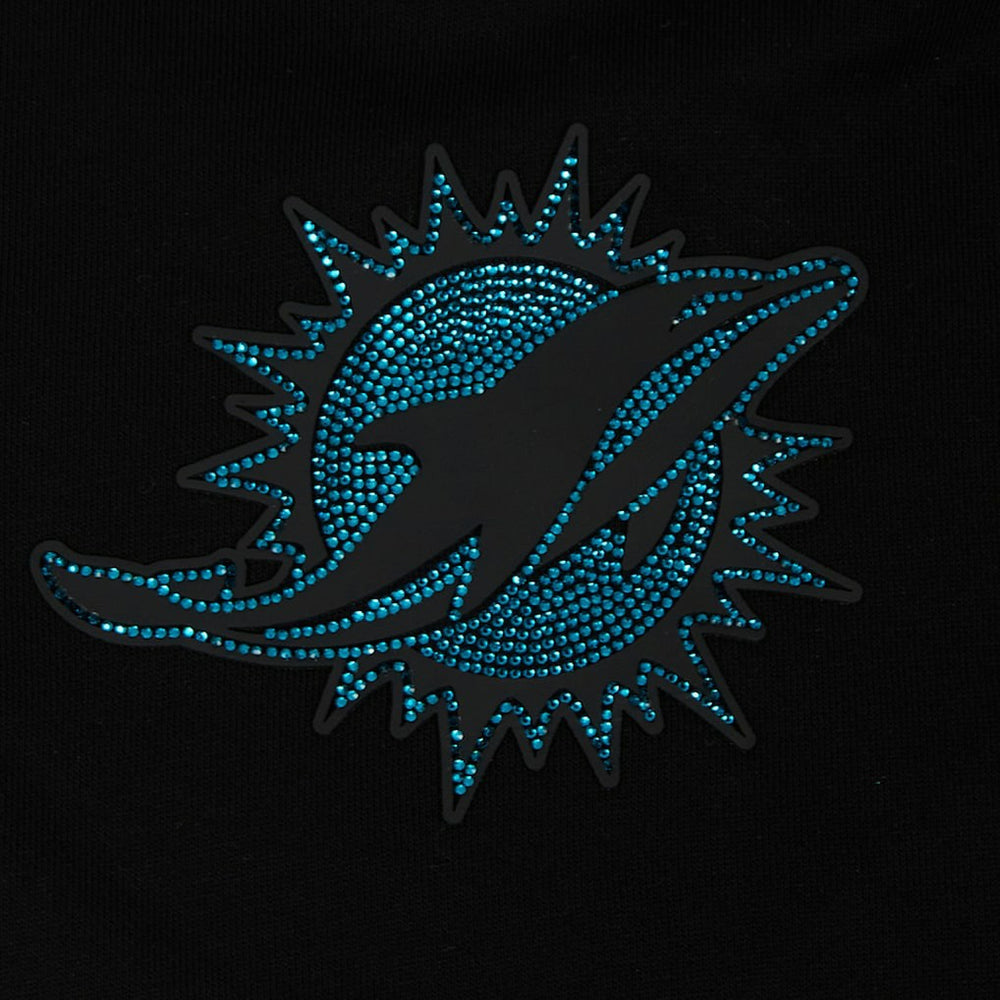 Miami Dolphins Pro Standard Women's Jeweled Cropped Pullover Hoodie | NFL New