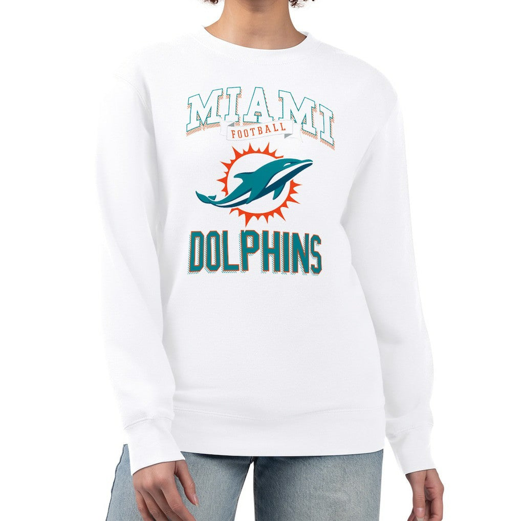 Miami Dolphins G-III 4Her by Carl Banks Women's Team Logo Graphic Tri-Blend Pullover Sweatshirt | NFL On sale