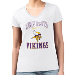 Minnesota Vikings G-III 4Her by Carl Banks Women's Super-Slim Fit Lightweight Team Logo Graphic V-Neck T-Shirt | NFL Near me