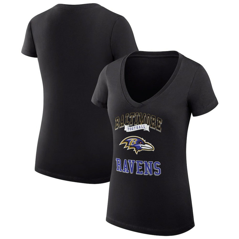 Baltimore Ravens G-III 4Her by Carl Banks Women's Super-Slim Fit Lightweight Team Logo Graphic V-Neck T-Shirt | NFL On sale