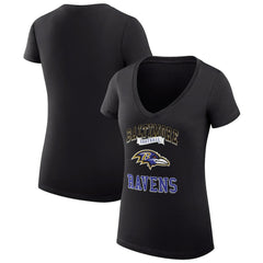Baltimore Ravens G-III 4Her by Carl Banks Women's Super-Slim Fit Lightweight Team Logo Graphic V-Neck T-Shirt | NFL On sale