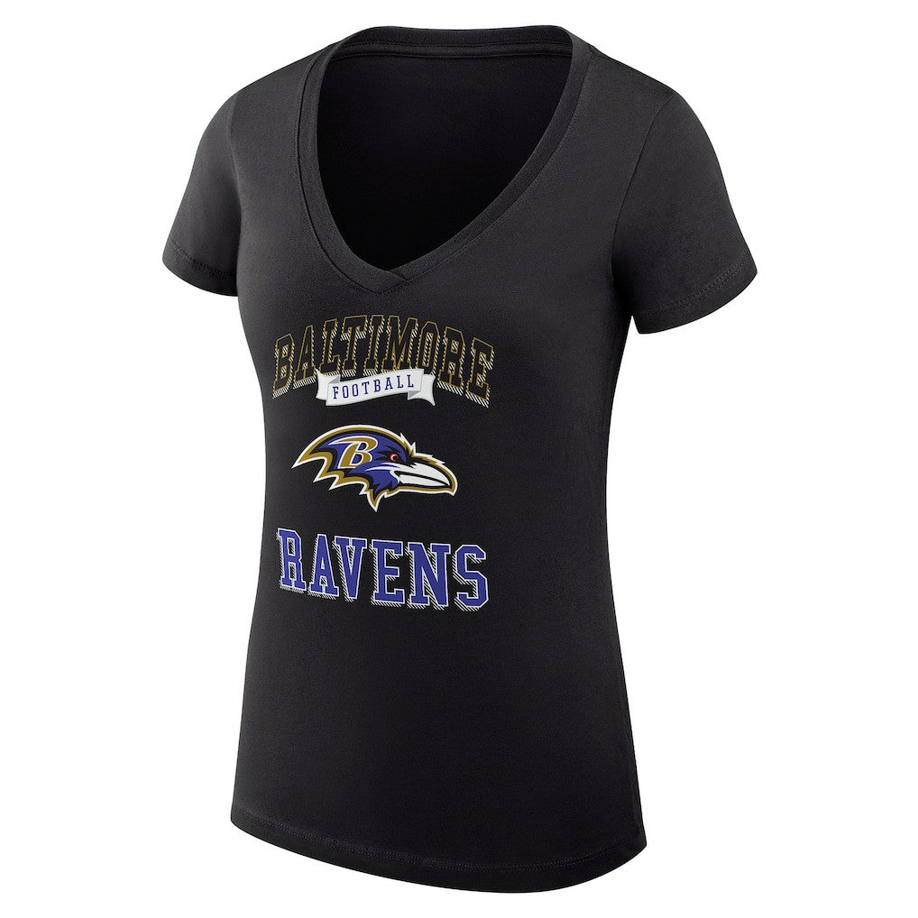 Baltimore Ravens G-III 4Her by Carl Banks Women's Super-Slim Fit Lightweight Team Logo Graphic V-Neck T-Shirt | NFL On sale