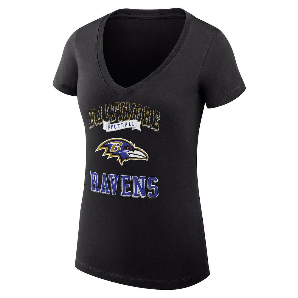 Baltimore Ravens G-III 4Her by Carl Banks Women's Super-Slim Fit Lightweight Team Logo Graphic V-Neck T-Shirt | NFL On sale