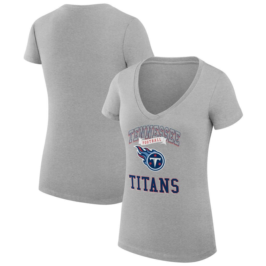 Tennessee Titans G-III 4Her by Carl Banks Women's Super-Slim Fit Lightweight Team Logo Graphic V-Neck T-Shirt | NFL New