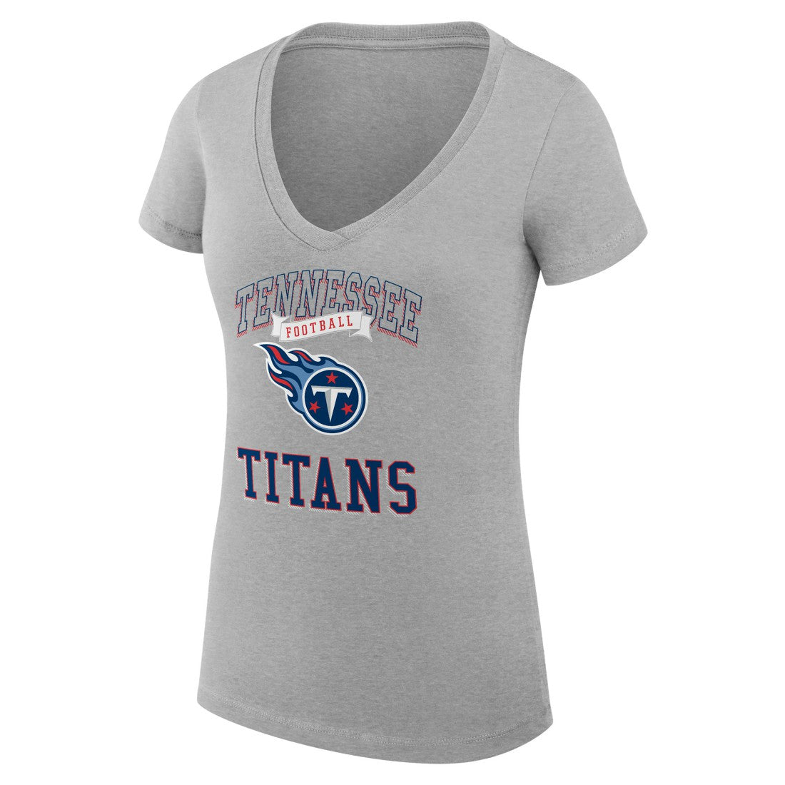 Tennessee Titans G-III 4Her by Carl Banks Women's Super-Slim Fit Lightweight Team Logo Graphic V-Neck T-Shirt | NFL New