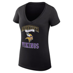 Minnesota Vikings G-III 4Her by Carl Banks Women's Super-Slim Fit Lightweight Team Logo Graphic V-Neck T-Shirt | NFL Outlet