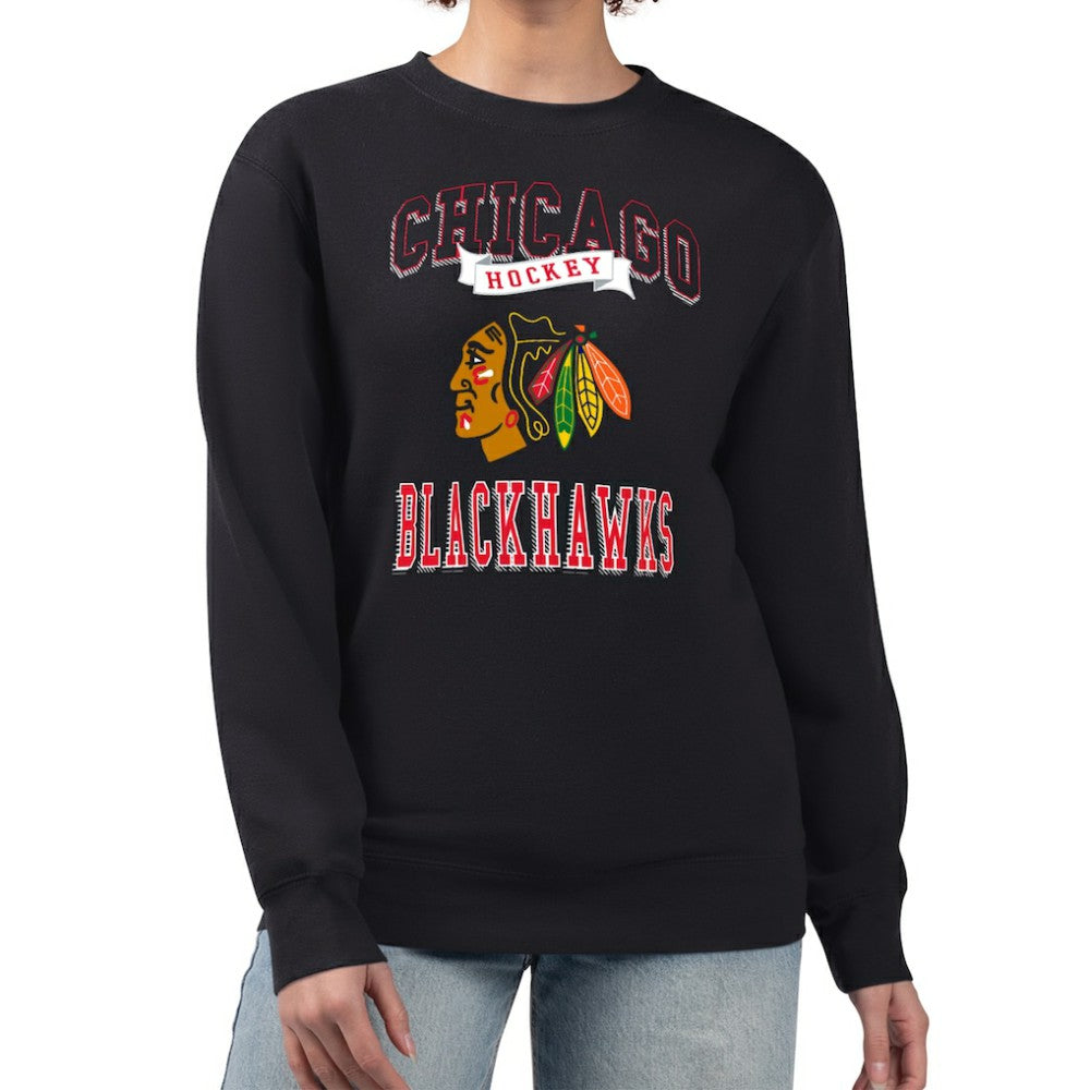 Chicago Blackhawks G-III 4Her by Carl Banks Women's Team Logo Tri-Blend Fleece Pullover Sweatshirt -  NHL Sweatshirts