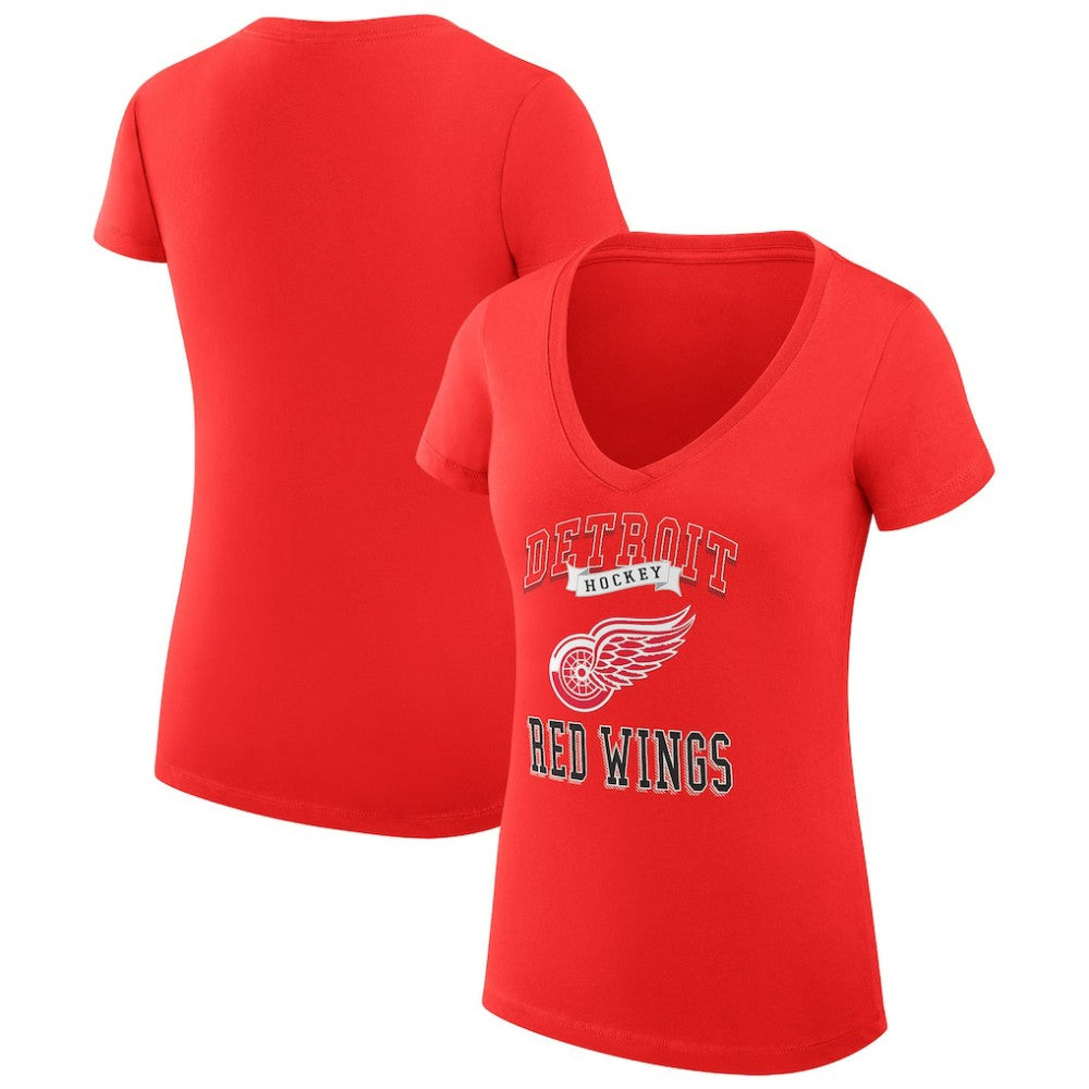 Detroit Red Wings G-III 4Her by Carl Banks Women's Super-Slim Fit Lightweight Team Logo Graphic V-Neck T-Shirt -  NHL T-shirts