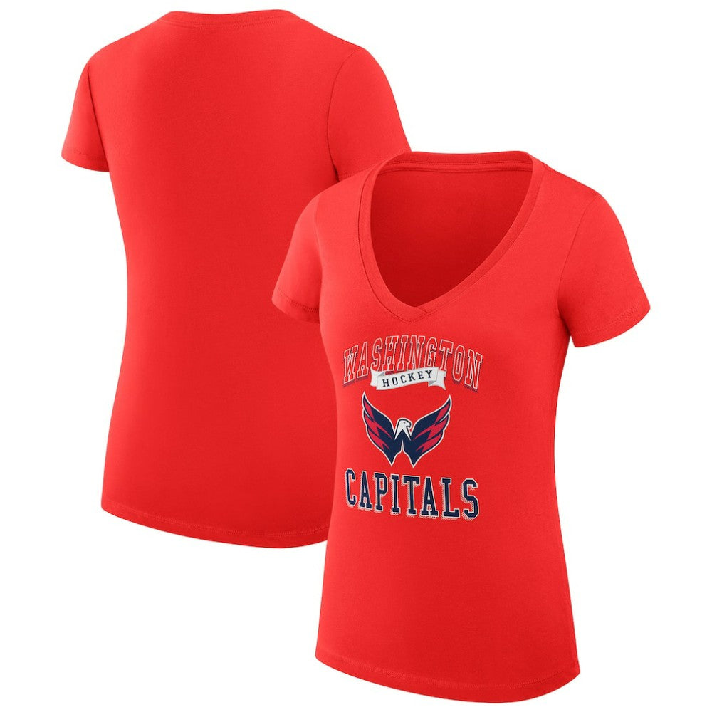 Washington Capitals G-III 4Her by Carl Banks Women's Super-Slim Fit Lightweight Team Logo Graphic V-Neck T-Shirt -  NHL T-shirts