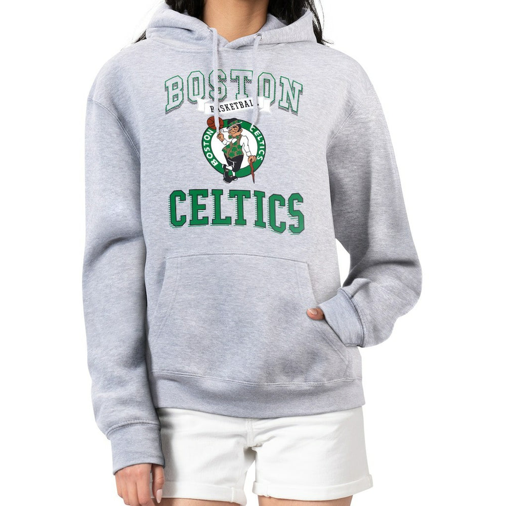 Heather Gray Boston Celtics G-III 4Her by Carl Banks Women's Graphic Fleece Pullover Hoodie | NBA