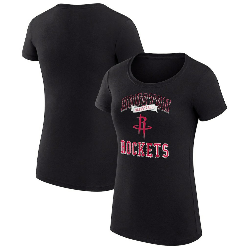 Black Houston Rockets G-III 4Her by Carl Banks Women's Super-Slim Fit Lightweight Team Logo T-Shirt | NBA