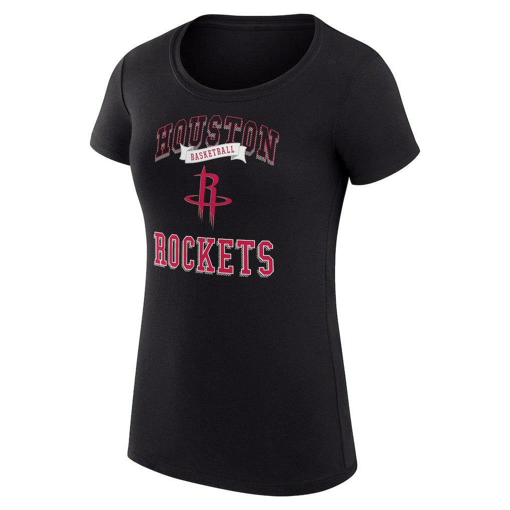 Black Houston Rockets G-III 4Her by Carl Banks Women's Super-Slim Fit Lightweight Team Logo T-Shirt | NBA