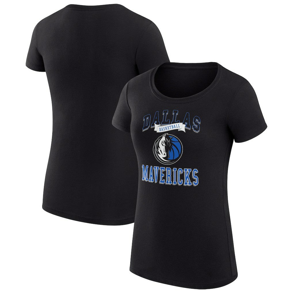 Black Dallas Mavericks G-III 4Her by Carl Banks Women's Super-Slim Fit Lightweight Team Logo T-Shirt sale | NBA