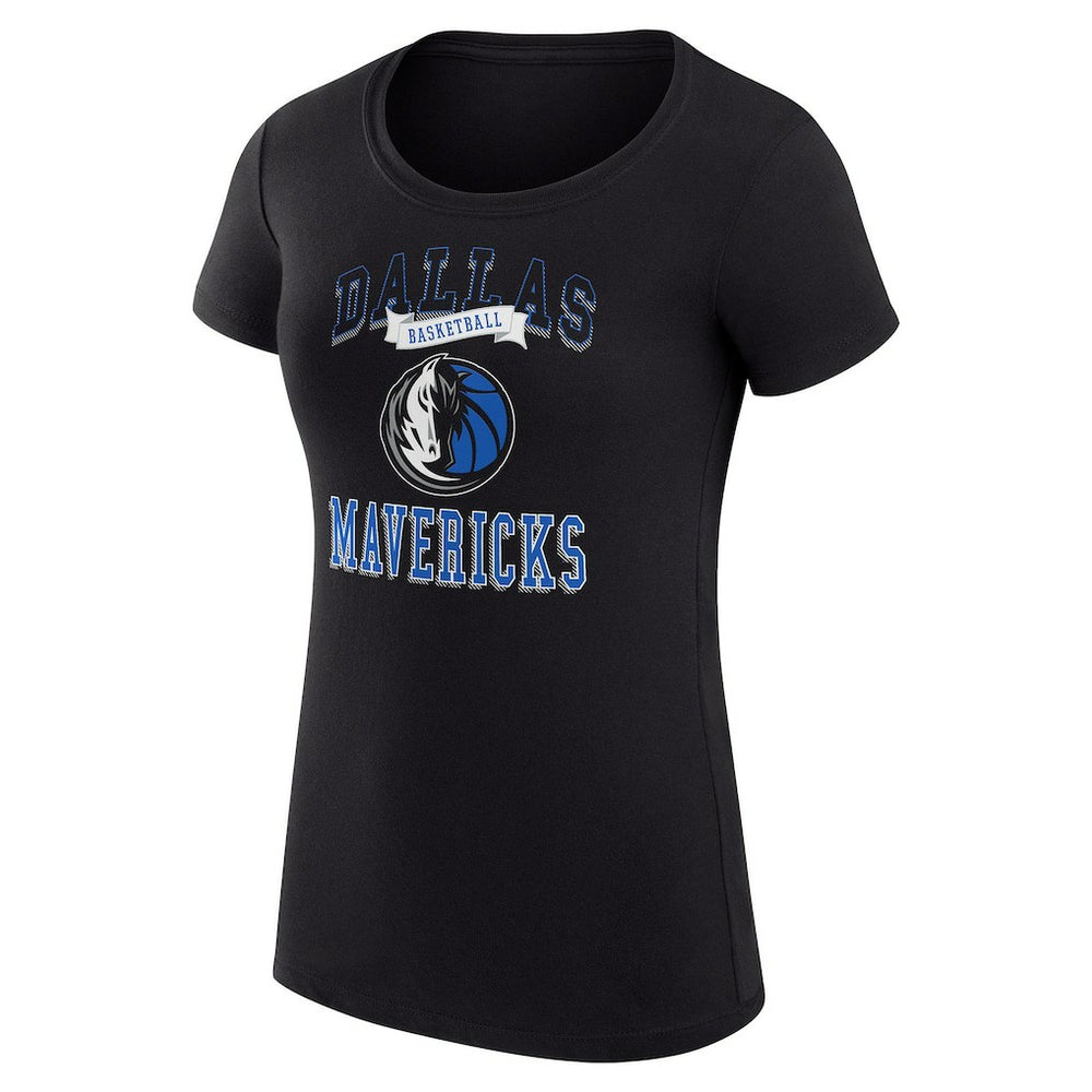 Black Dallas Mavericks G-III 4Her by Carl Banks Women's Super-Slim Fit Lightweight Team Logo T-Shirt sale | NBA