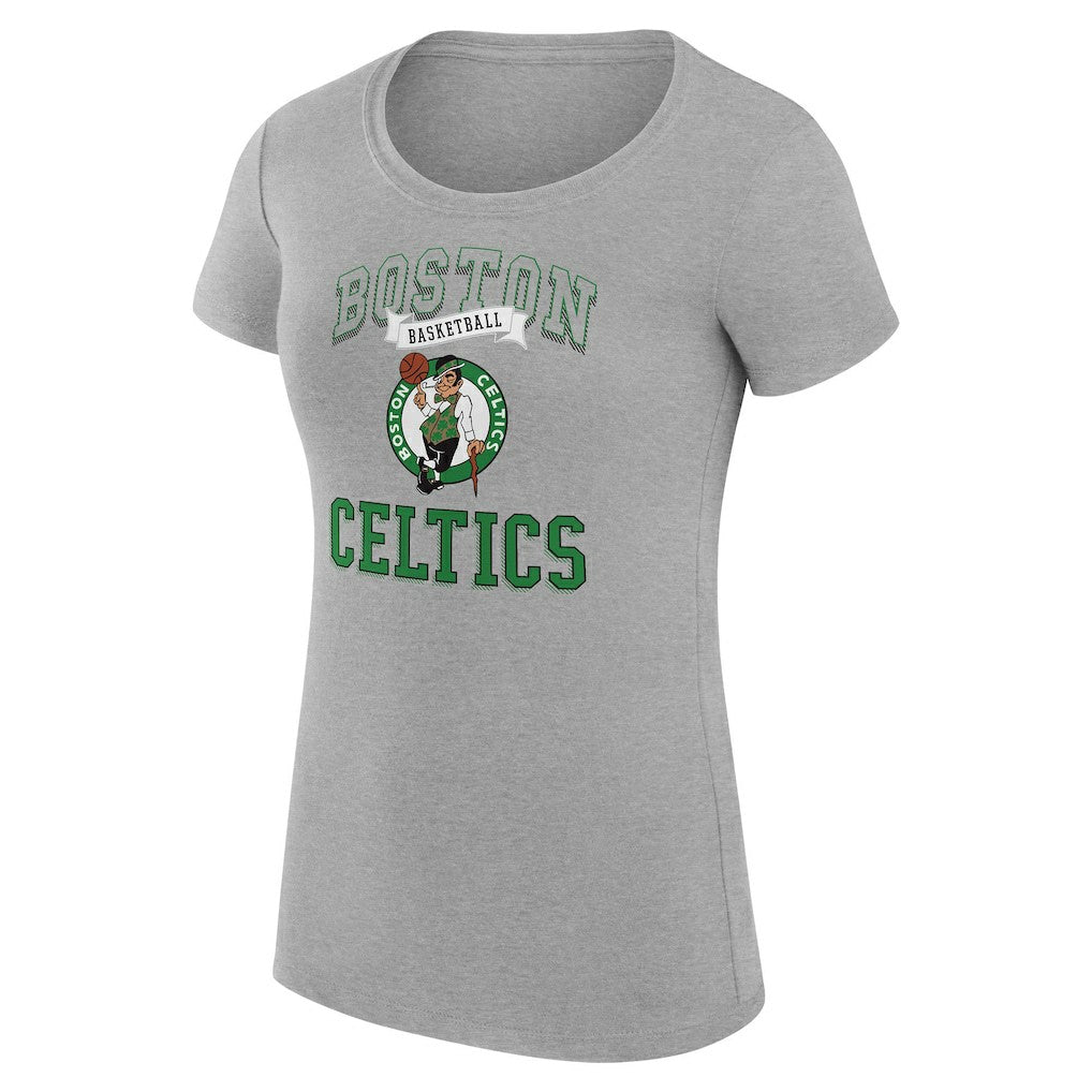 Heather Gray Boston Celtics G-III 4Her by Carl Banks Women's Super-Slim Fit Lightweight Team Logo T-Shirt | NBA
