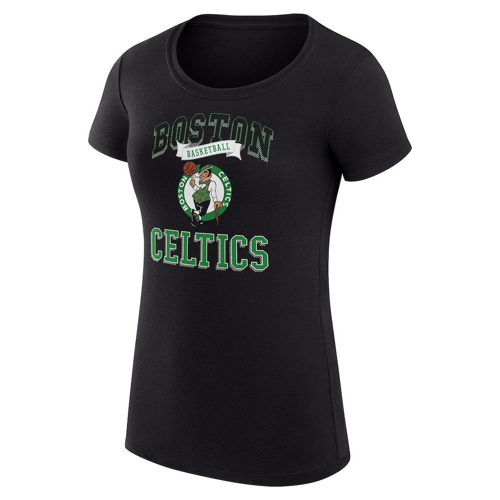 Black Boston Celtics G-III 4Her by Carl Banks Women's Super-Slim Fit Lightweight Team Logo T-Shirt | NBA