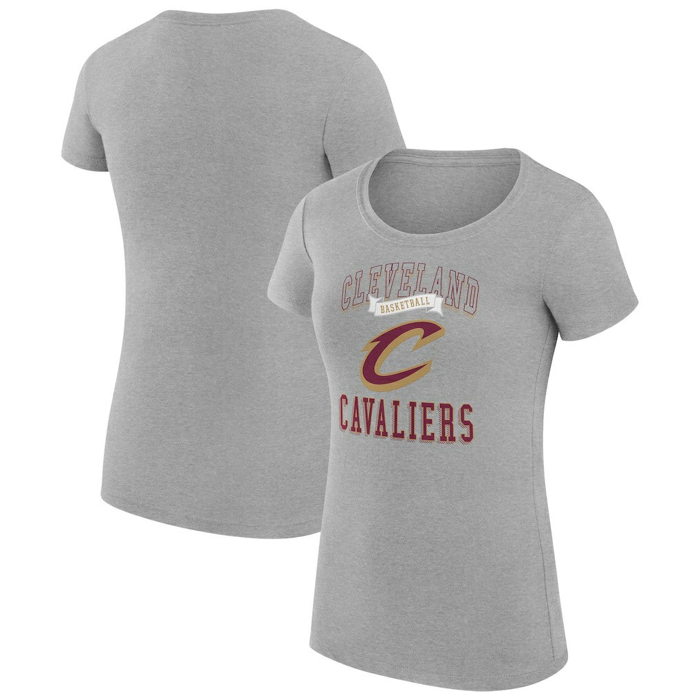 Heather Gray Cleveland Cavaliers G-III 4Her by Carl Banks Women's Super-Slim Fit Lightweight Team Logo T-Shirt sale | NBA