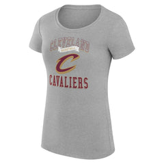 Heather Gray Cleveland Cavaliers G-III 4Her by Carl Banks Women's Super-Slim Fit Lightweight Team Logo T-Shirt sale | NBA