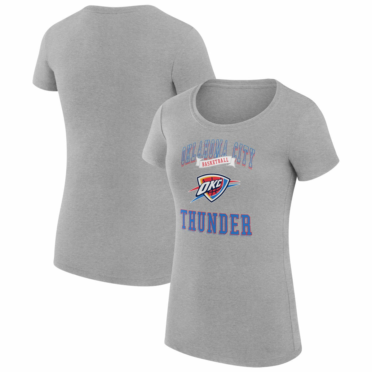 Heather Gray Oklahoma City Thunder G-III 4Her by Carl Banks Women's Super-Slim Fit Lightweight Team Logo T-Shirt | NBA