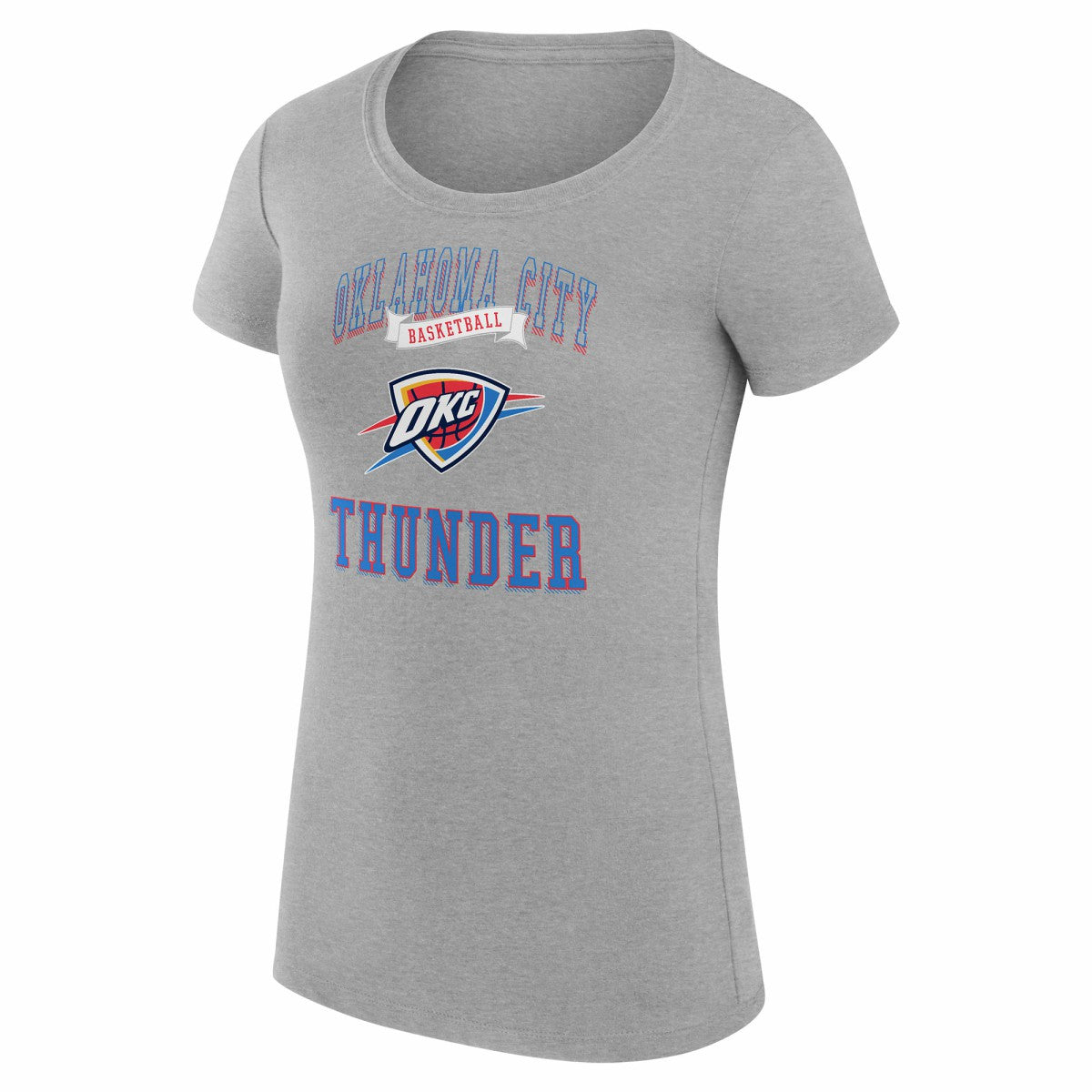 Heather Gray Oklahoma City Thunder G-III 4Her by Carl Banks Women's Super-Slim Fit Lightweight Team Logo T-Shirt | NBA