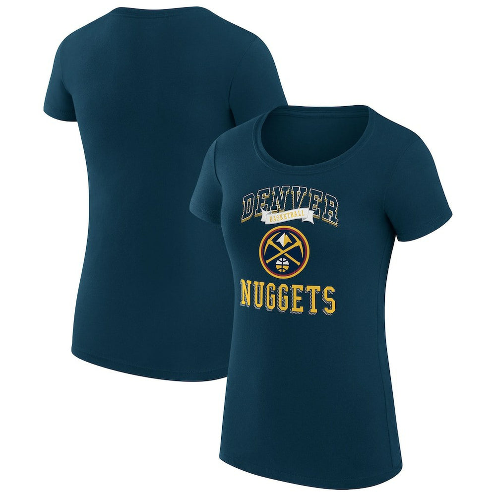 Navy Denver Nuggets G-III 4Her by Carl Banks Women's Super-Slim Fit Lightweight Team Logo T-Shirt sale | NBA