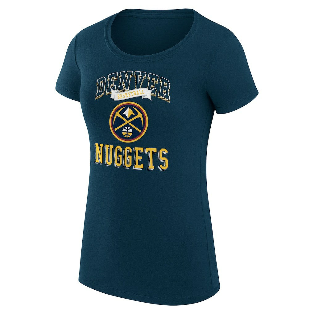 Navy Denver Nuggets G-III 4Her by Carl Banks Women's Super-Slim Fit Lightweight Team Logo T-Shirt sale | NBA