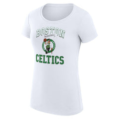 White Boston Celtics G-III 4Her by Carl Banks Women's Super-Slim Fit Lightweight Team Logo T-Shirt | NBA