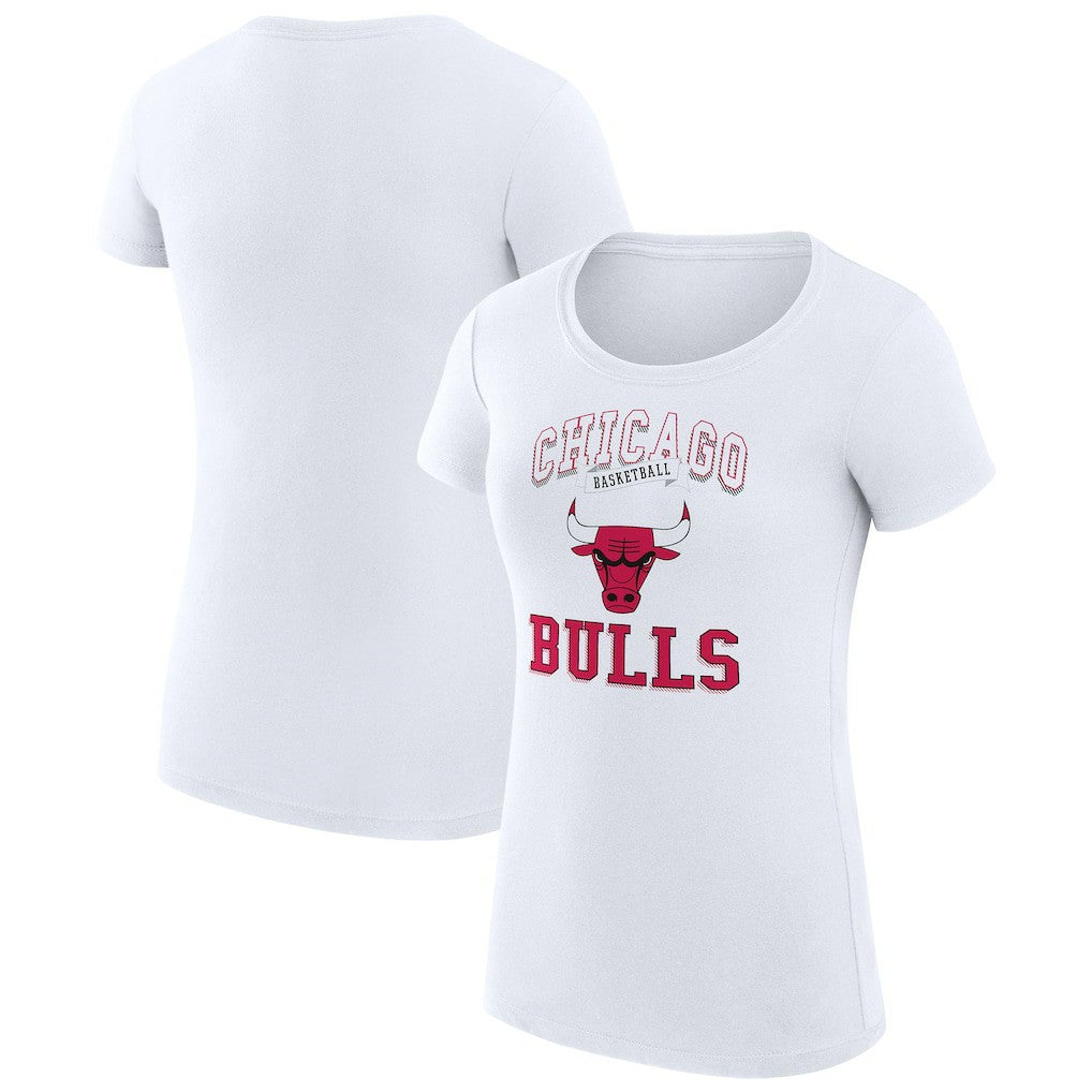 White Chicago Bulls G-III 4Her by Carl Banks Women's Super-Slim Fit Lightweight Team Logo T-Shirt sale | NBA