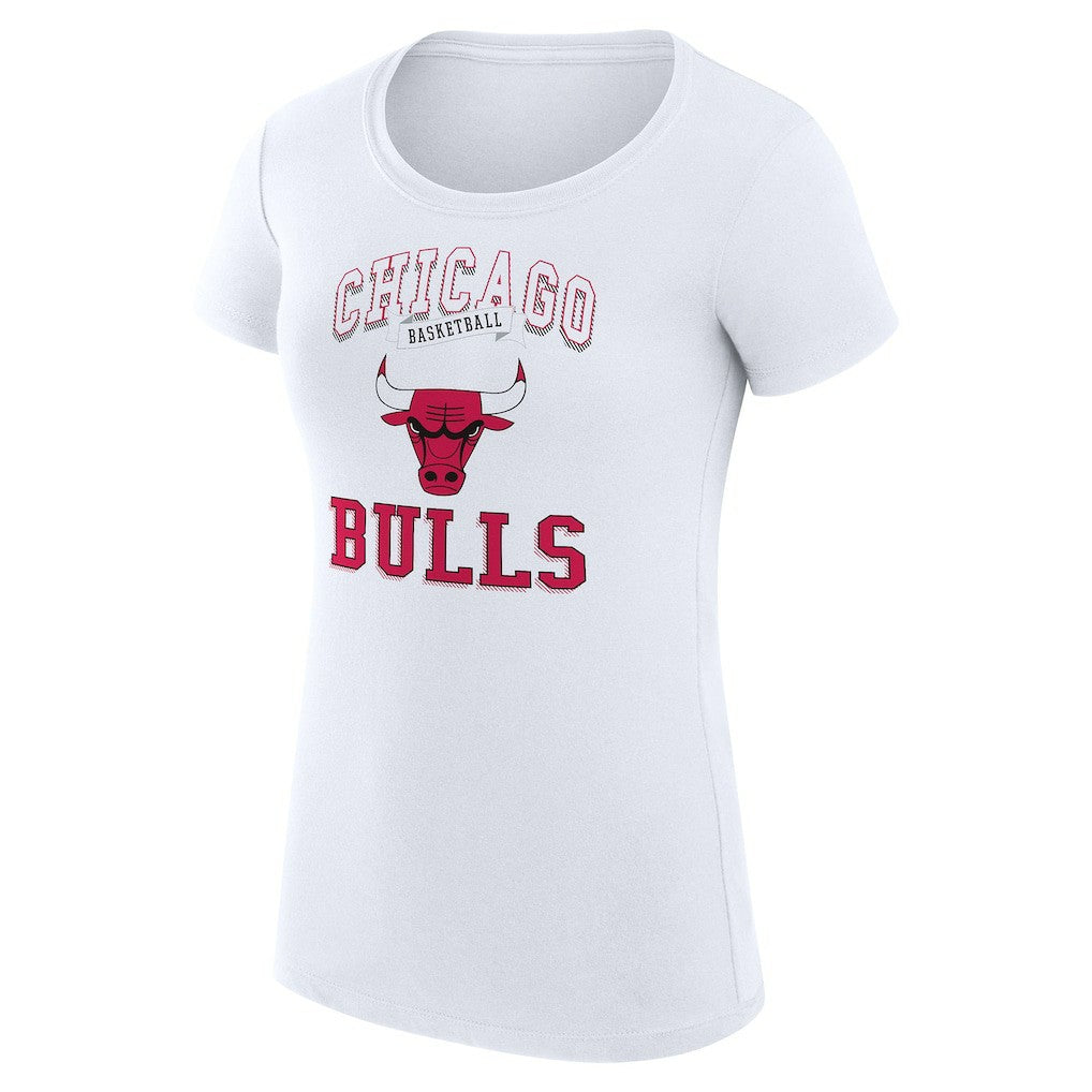 White Chicago Bulls G-III 4Her by Carl Banks Women's Super-Slim Fit Lightweight Team Logo T-Shirt sale | NBA