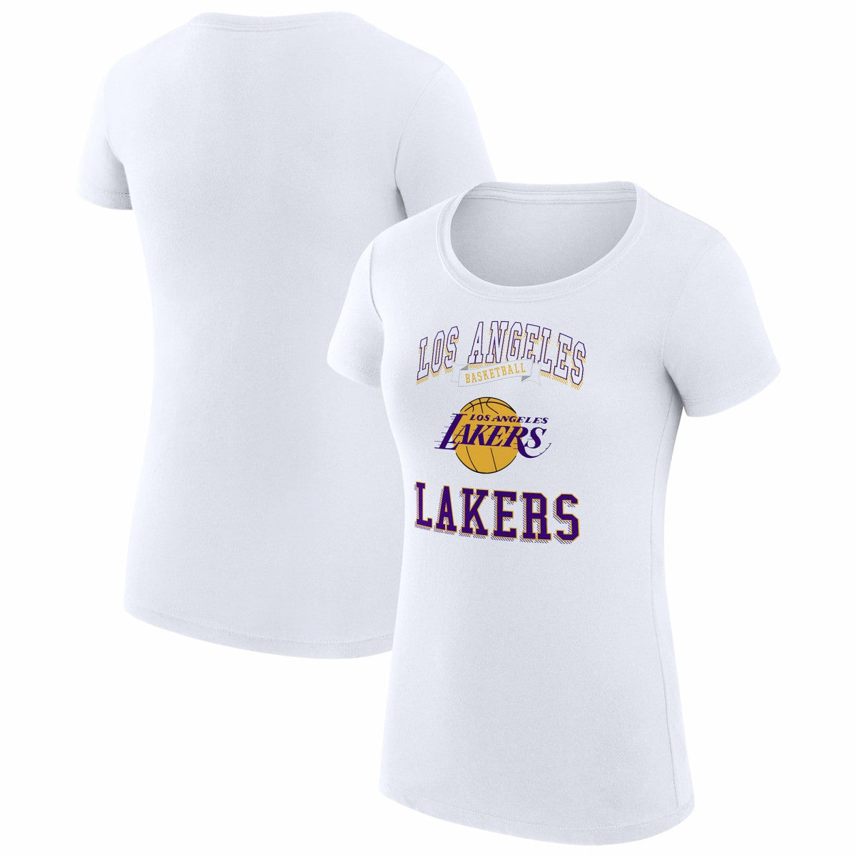 White Los Angeles Lakers G-III 4Her by Carl Banks Women's Super-Slim Fit Lightweight Team Logo T-Shirt | NBA