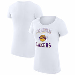 White Los Angeles Lakers G-III 4Her by Carl Banks Women's Super-Slim Fit Lightweight Team Logo T-Shirt | NBA