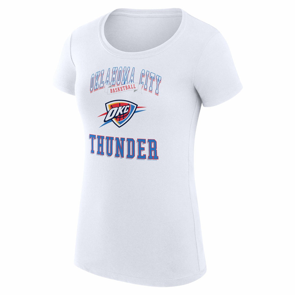 White Oklahoma City Thunder G-III 4Her by Carl Banks Women's Super-Slim Fit Lightweight Team Logo T-Shirt | NBA