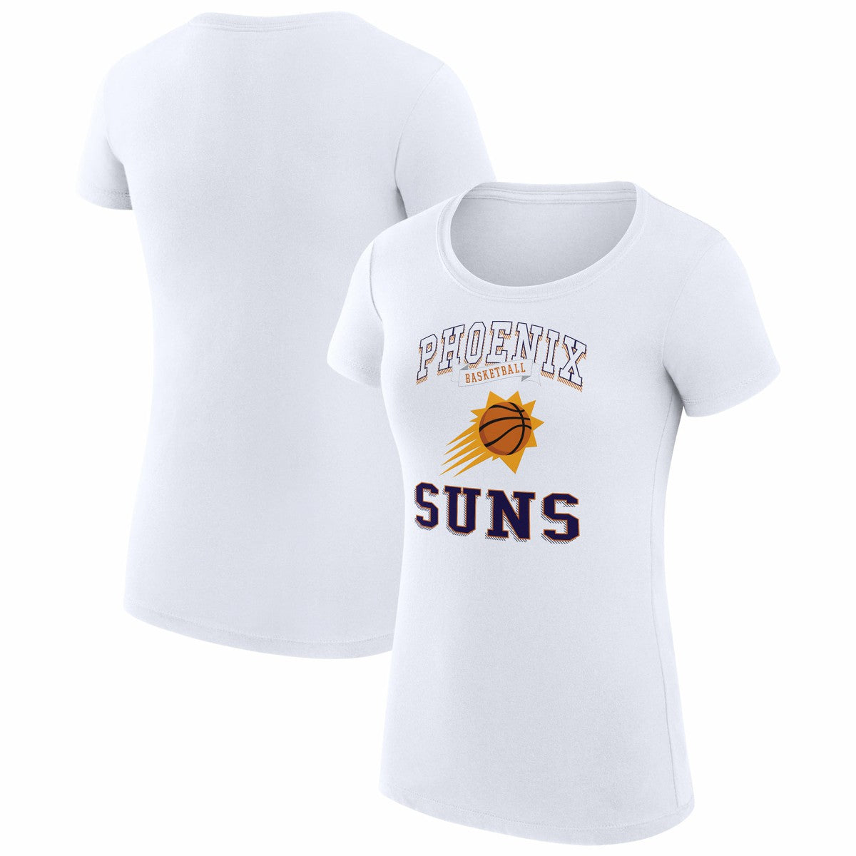 White Phoenix Suns G-III 4Her by Carl Banks Women's Super-Slim Fit Lightweight Team Logo T-Shirt | NBA