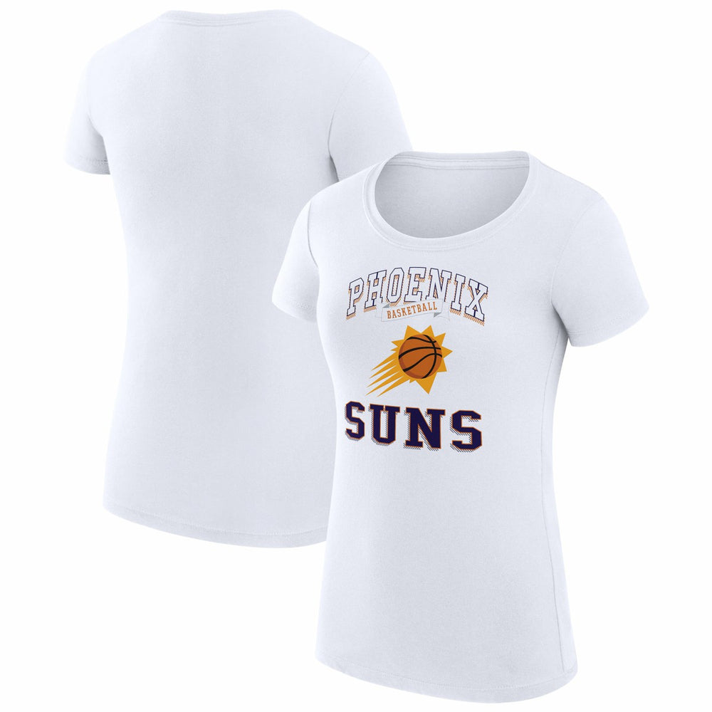 White Phoenix Suns G-III 4Her by Carl Banks Women's Super-Slim Fit Lightweight Team Logo T-Shirt | NBA