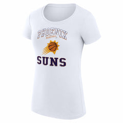 White Phoenix Suns G-III 4Her by Carl Banks Women's Super-Slim Fit Lightweight Team Logo T-Shirt | NBA