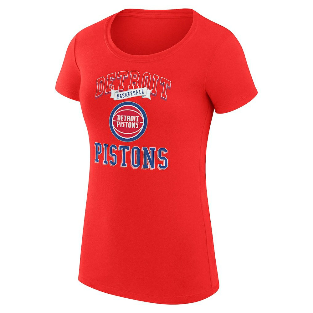 Red Detroit Pistons G-III 4Her by Carl Banks Women's Super-Slim Fit Lightweight Team Logo T-Shirt sale | NBA