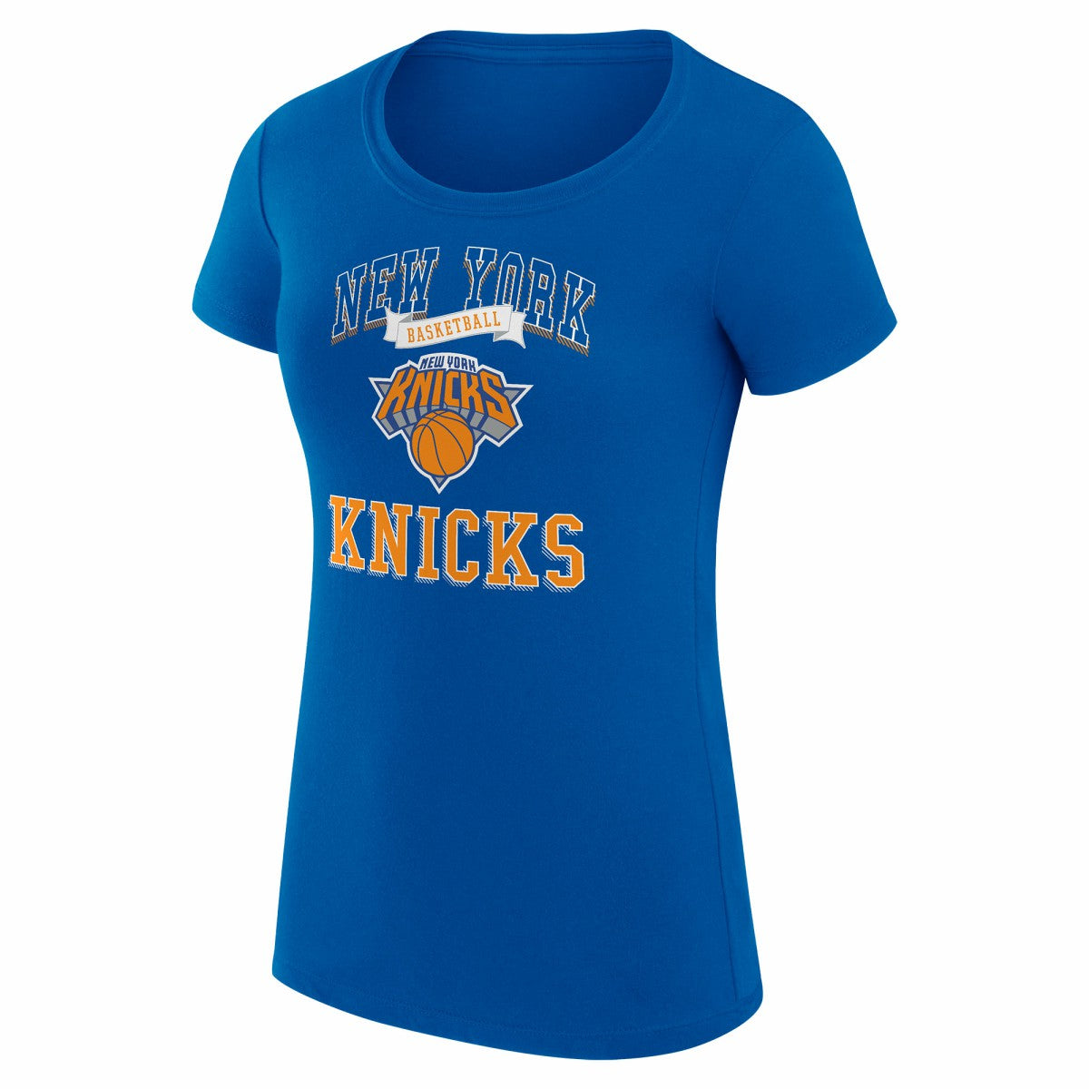 Blue New York Knicks G-III 4Her by Carl Banks Women's Super-Slim Fit Lightweight Team Logo T-Shirt | NBA