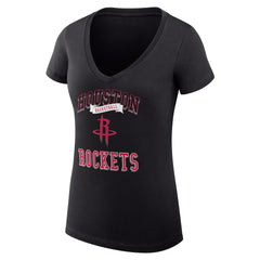 Black Houston Rockets G-III 4Her by Carl Banks Women's Super-Slim Fit Lightweight Team Logo V-Neck T-Shirt | NBA