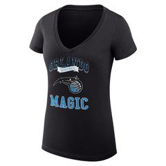 Black Orlando Magic G-III 4Her by Carl Banks Women's Super-Slim Fit Lightweight Team Logo V-Neck T-Shirt | NBA
