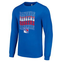 New York Rangers Starter Four Team Name Logo Long Sleeve Graphic T-Shirt -  NHL T-shirts