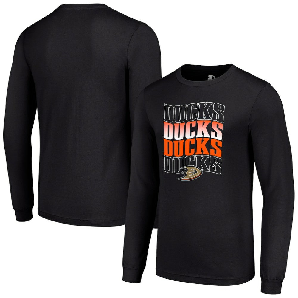 Anaheim Ducks Starter Four Team Name Logo Long Sleeve Graphic T-Shirt -  NHL T-shirts