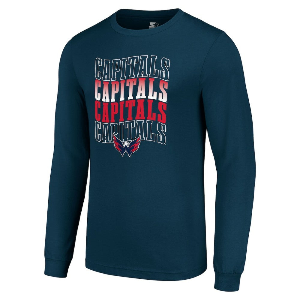 Washington Capitals Starter Four Team Name Logo Long Sleeve Graphic T-Shirt -  NHL T-shirts